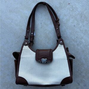 Chic Brown and Cream Shoulder Bag